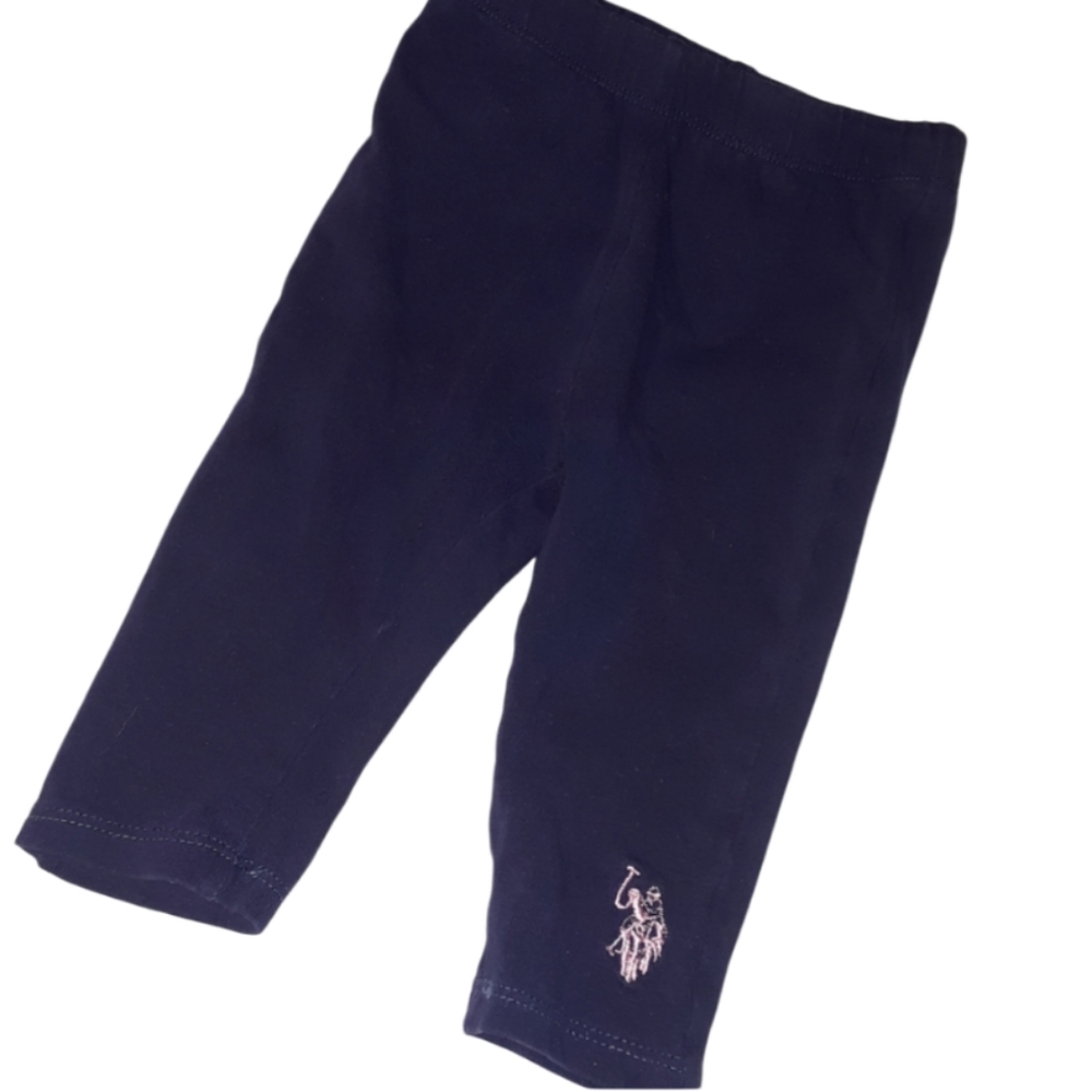 Size 6/9 months U.S POLO ASSN baby girl blue leggings